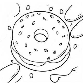 Herkkä Bagel Kermajuustolla Värittämissivu | Bageli värityssivu