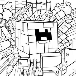Minecraft TNT-lohko Värittämissivu | Minecraft TNT värityssivu