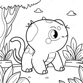 Söpö Bulbasaur puutarhassa värityssivu | Bulbasaur värityssivu