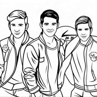 Big Time Rush -yhtyeen jäsenet värityssivu | Big Time Rush värityssivu