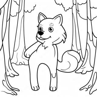 Roxanne Wolf pelottavassa metsässä värityssivu | Roxanne Wolf värityssivu
