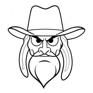 Yosemite Sam cowboy-hatissa värityssivu | Yosemite Sam värityssivu