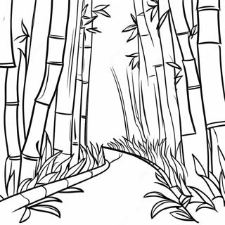 Bambu-metsä värityssivu | Bambu värityssivu