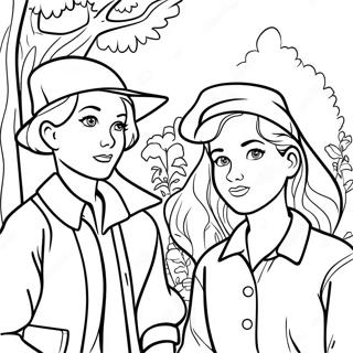 Nancy Drew ja ystävät värityssivu | Nancy Drew värityssivu