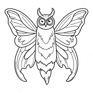 Mothman Myyttinen Olento Värittämissivu | Mothman värityssivu