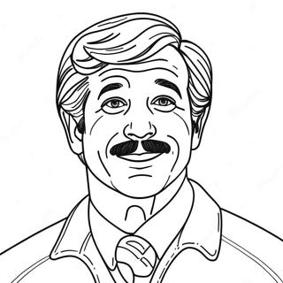 Ted Lasso Leikkisällä Hymyllä Värittämissivu | Ted Lasso värityssivu