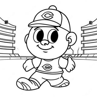 Cincinnati Reds Maskotti Värittämissivua | Cincinnati Reds värityssivu