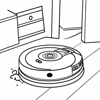 Roomba siivoaa lattiaa värityssivu | Roomba värityssivu