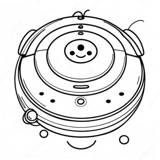 Söpö Roomba hymyillen värityssivu | Roomba värityssivu