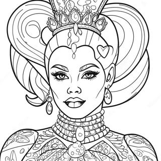 Upea Drag Queen kimaltavassa puvussa -värityssivu | Drag Queen värityssivu