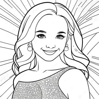 Dove Cameron kimaltavassa mekossa värityssivu | Dove Cameron värityssivu