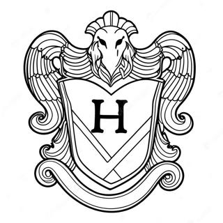 Hufflepuffin vaakuna -värityssivu | Hufflepuff värityssivu