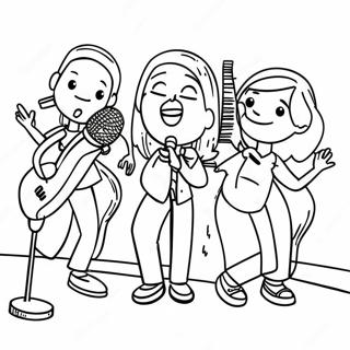 Värikkäät Laulajat Konsertissa Värittämissivu | Laula värityssivu
