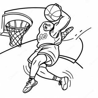 Jännittävä Slam Dunk Toiminta Värittämissivu | Slam Dunk värityssivu