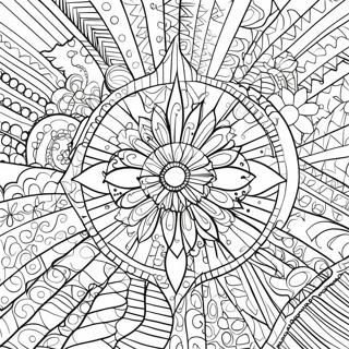 Art Deco geometriset kuviot värityssivu | Art Deco värityssivu