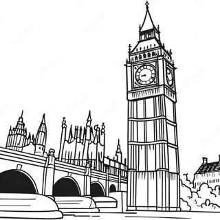 Big Ben - Väritettävä sivu | Iso Ben värityssivu