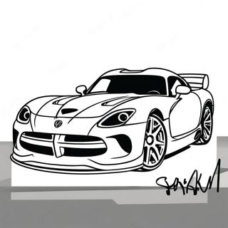 Dodge Viper urheiluauto värityssivu | Dodge Viper värityssivu