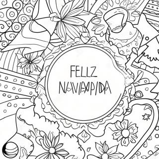 Feliz Navidad Värittämissivu | Hyvää joulua värityssivu