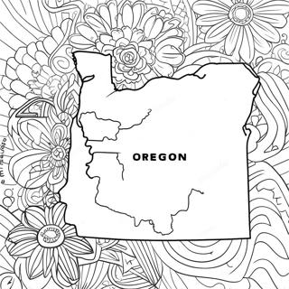 Oregonin osavaltion kartta -värityssivu | Oregon värityssivu