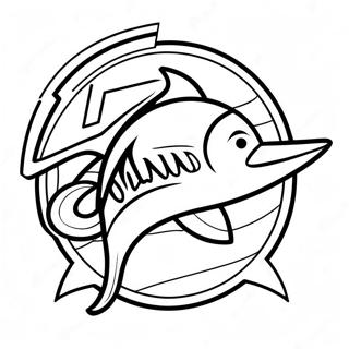 Miami Marlins Logo Värityssivu | Miami Marlins värityssivu