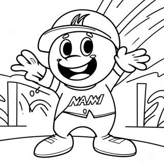 Miami Marlins Maskotti Värityssivu | Miami Marlins värityssivu