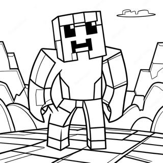 Seikkailullinen Minecraft Creeper värityssivu | Siistit Minecraft värityssivu