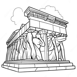 Muinaisen Parthenonin värityssivu | Parthenon värityssivu