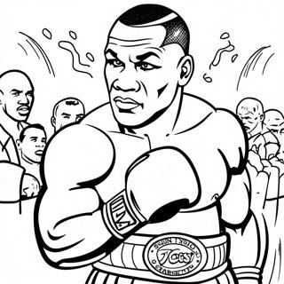 Mike Tyson Nyrkkeilymestari Väritettävä Sivupohja | Mike Tyson värityssivu