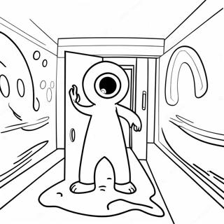 SCP 173 Pimeässä Huoneessa Värittämissivu | SCP 173 värityssivu