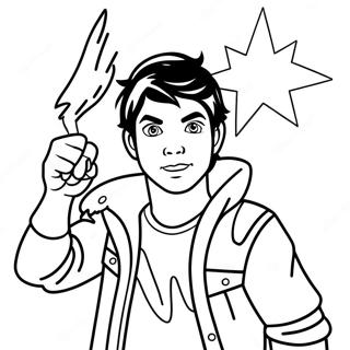 Percy Jackson Salaman kanssa Värittämissivu | Percy Jackson värityssivu