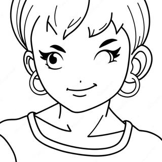 Bulma Dragon Ball Z:stä värityssivu | Bulma värityssivu