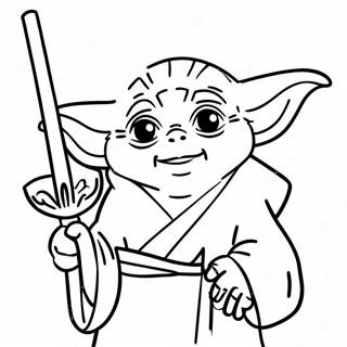 Hauska Yoda valosapelilla värityskuva | Yoda värityssivu