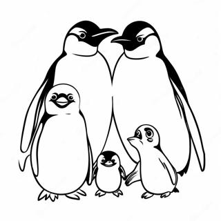 Pingviiniperhe värityssivu | Pingviiniperhe värityssivu