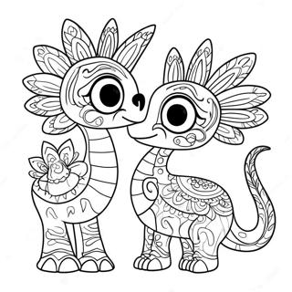 Värikkäät Alebrijes Coco värityssivu | Alebrijes Coco värityssivu