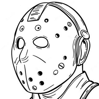 Jason tyylikkäällä maskilla värityssivu | Jason värityssivu