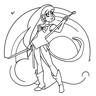 Sailor Pluto elegantissa asennossa värityssivu | Sailor Pluto värityssivu