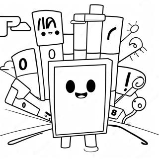 Numberblocks 100 värityssivu | Numerot 100 värityssivu