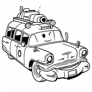 Ghostbusters Ecto 1 värityssivu | Ghostbusters Ecto 1 värityssivu