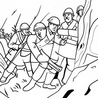Juoksuhautasota WW1 Värityskuvat
