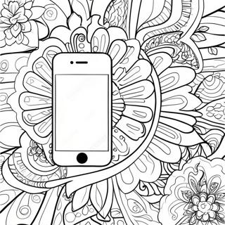 iPhone 14 värikkäällä taustalla Värittämissivu | iPhone 14 värityssivu