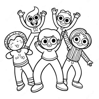 Doodlebops Tanssiparty Värittämissivu | Doodlebops värityssivu