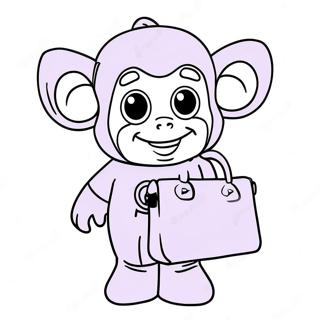 Tinky Winky ja hänen violetti laukkunsa värityssivu | Teletapit värityssivu