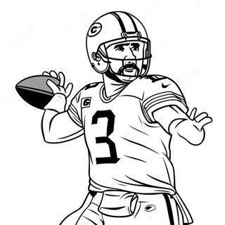Aaron Rodgers heittää syötön värityssivu | Aaron Rodgers värityssivu