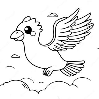 Articuno lentämässä taivaalla värityssivu | Articuno värityssivu
