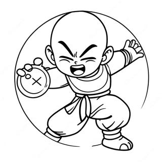 Krillin energiapallon kanssa värittämissivu | Krillin värityssivu
