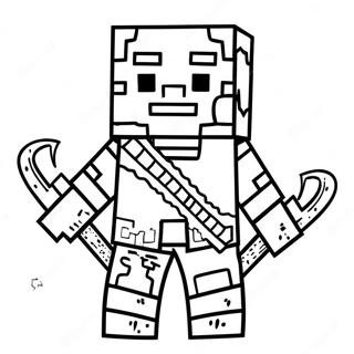 Pelottava Minecraft Warden Värittämissivu | Minecraft Warden värityssivu