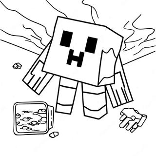 Minecraft Ghast leijumassa taivaalla värityssivu | Minecraft Ghast värityssivu