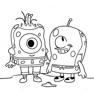 SpongeBob ja Patrick sydäntä lämmittävä värityssivu | SpongeBob Valentinit värityssivu