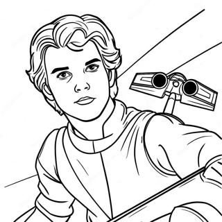Nuori Anakin Skywalker Podracerissa -värityssivu | Anakin Skywalker värityssivu