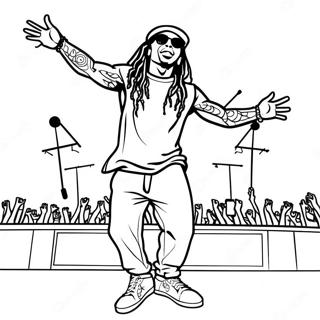 Lil Wayne Esityksessä Värittämissivu | Lil Wayne värityssivu